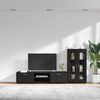 vidaXL Conjunto de mueble de TV FLORIN Negro Madera de ingenier&iacute;a