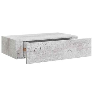 vidaXL Estante de pared con caj&oacute;n MDF gris hormig&oacute;n 40x23,5x10 cm