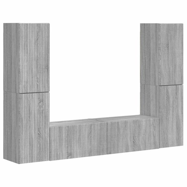 vidaXL Conjunto de mueble de TV 6 pcs Gris Sonoma Madera de ingenier&iacute;a