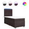 vidaXL Cama box spring con colch&oacute;n tela marr&oacute;n oscuro 80x200 cm