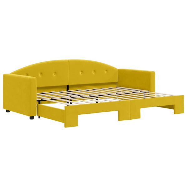vidaXL Sof&aacute; cama nido terciopelo amarillo 80x200 cm