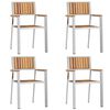 vidaXL Juego de comedor para exteriores 5 pcs Madera de Acacia Sólida