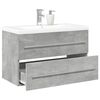 vidaXL Set muebles de ba&ntilde;o 2 piezas madera contrachapada gris hormig&oacute;n
