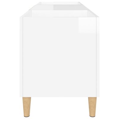 vidaXL Mueble discos madera contrachapada blanco brillo 121x38x48 cm