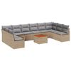 vidaXL Conjunto de sof&aacute;s de jard&iacute;n 11 uds. Beige rat&aacute;n sint&eacute;tico