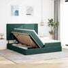 vidaXL Cama con tira de luces LED Verde oscuro 180 x 200 cm Terciopelo