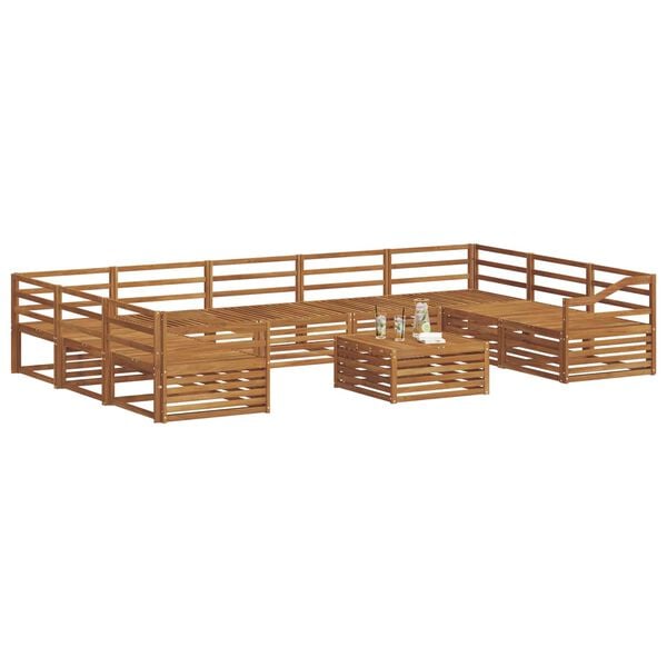 vidaXL Juegos de sof&aacute;s 10 pcs Natural Madera de Acacia S&oacute;lida