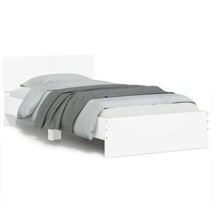 vidaXL Estructura cama con cabecero madera ingenier&iacute;a blanco 100x200cm