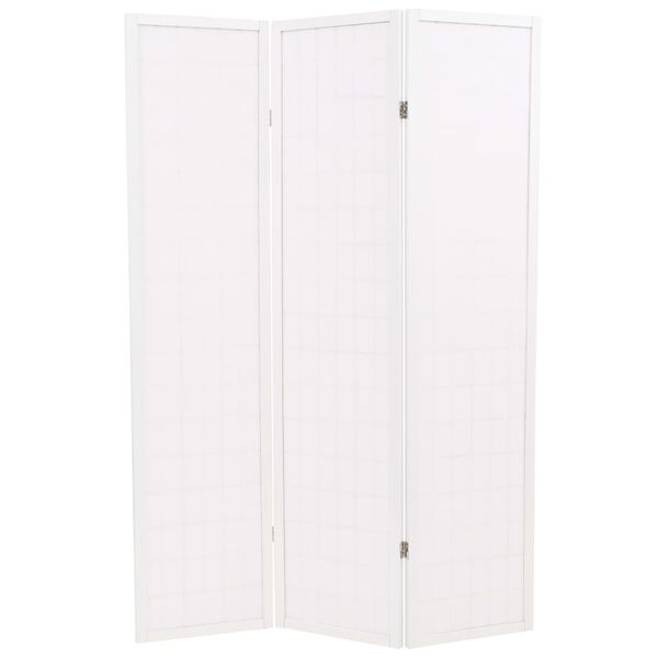 vidaXL Biombo plegable 3 paneles estilo japon&eacute;s 120x170 cm blanco