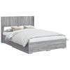 vidaXL Estructura de cama con almacenamiento y cabecero Sonoma gris
