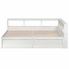 vidaXL Cama con estanter&iacute;a sin colch&oacute;n madera maciza blanca 200x200 cm