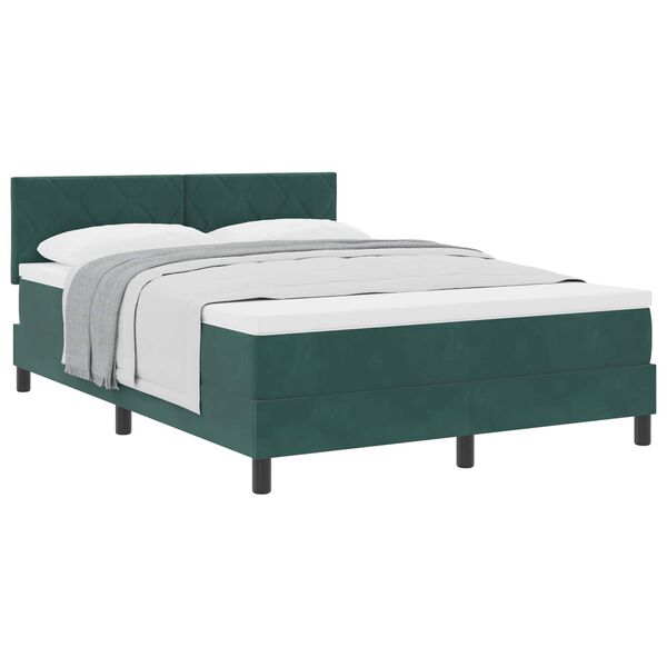 vidaXL Cama tipo Box Spring Verde oscuro 160 x 200 cm Terciopelo