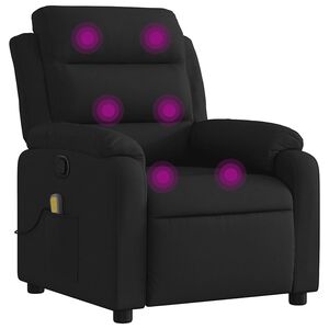 vidaXL Sill&oacute;n reclinable de masaje de tela negro