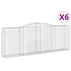 vidaXL Cestas gaviones 6 uds forma de arco hierro 400x50x140/160 cm