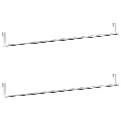vidaXL Rieles de cortina 2 uds aluminio blanco y plateado 60-105 cm
