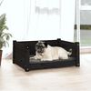 vidaXL Cama para perros madera maciza de pino negro 65,5x50,5x28 cm