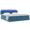 vidaXL Cama con almacenamiento y LED con LED Azul Oscuro 200 x 200 cm