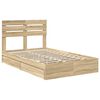 vidaXL Cama con almacenamiento con cabecera Roble Sonoma 120 x 190 cm