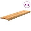vidaXL Pelda&ntilde;os de escalera 16 uds madera maciza roble marr&oacute;n claro