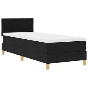 vidaXL Cama box spring con colchón con colchón Negro 80 x 200 cm tela