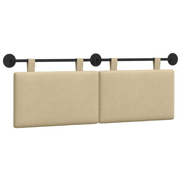 vidaXL Cabecera Colgante Verde Claro Gris 150 x 55 x 5 cm Tela de Pana