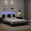 vidaXL Estructura de cama Viana con LED sin colch&oacute;n negro blanco 120x200 cm