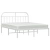 vidaXL Estructura cama sin colch&oacute;n con cabecero metal blanco 140x200cm