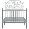 vidaXL Estructura de cama sin colch&oacute;n metal gris 100x200 cm