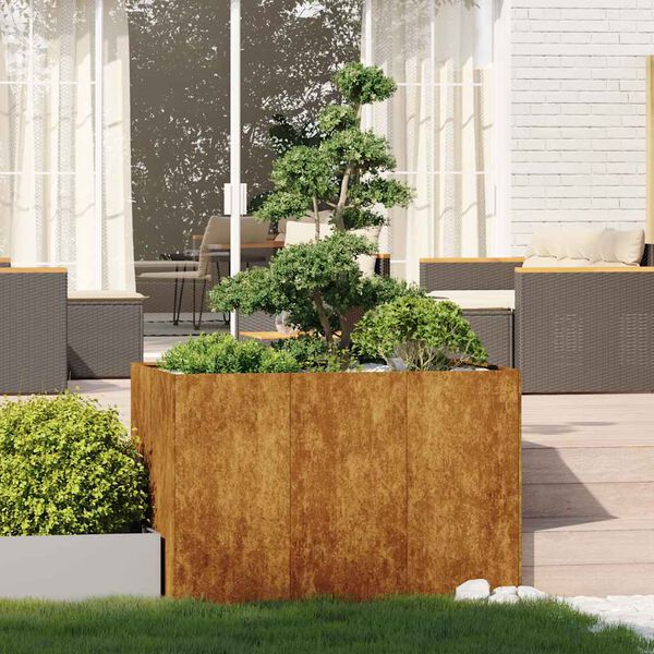 vidaXL Jardinera oxidada 120x80x80 cm acero corten