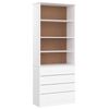 vidaXL Librer&iacute;a con cajones ALTA madera de pino blanco 77x35x186,5 cm