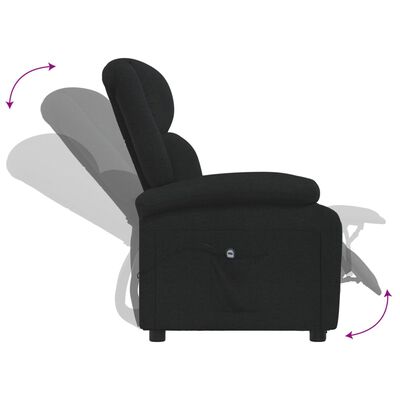 vidaXL Sillón reclinable eléctrico de tela negro