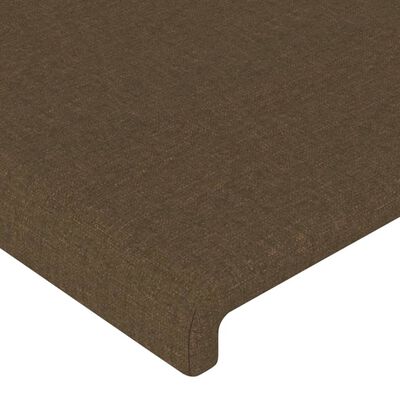 vidaXL Estructura de cama con cabecero de tela marrón oscuro 90x190 cm