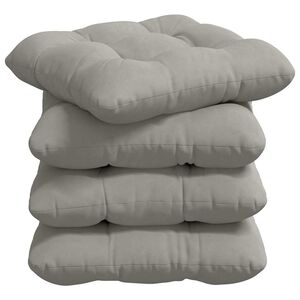 vidaXL Cojines para asiento 4 uds. Tela de microfibra Gris Claro