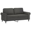 vidaXL Sof&aacute; 2 plazas almohadas y cojines terciopelo gris oscuro 140 cm