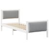 vidaXL Estructura de cama con cabecera Gris Claro 75 x 190 cm tela