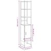 vidaXL Armario de baño madera ingeniería roble ahumado 33x33x185,5 cm