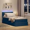 vidaXL Cama con almacenamiento y LED con LED Azul 100 x 200 cm tela