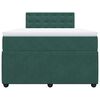 vidaXL Cama box spring con colchón terciopelo verde oscuro 120x190 cm