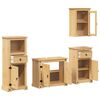 vidaXL Juego de muebles de ba&ntilde;o Corona 4 pzas madera maciza pino