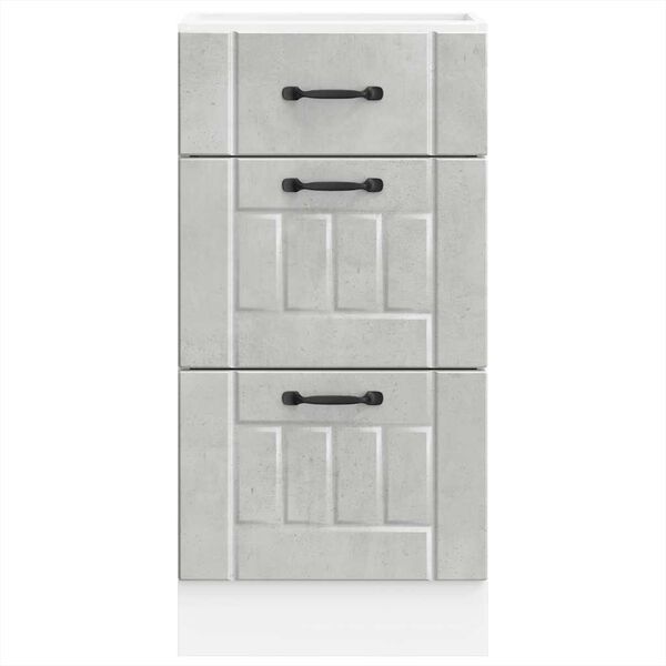 vidaXL Mueble bajo de cocina Lucca madera contrachapada gris cemento