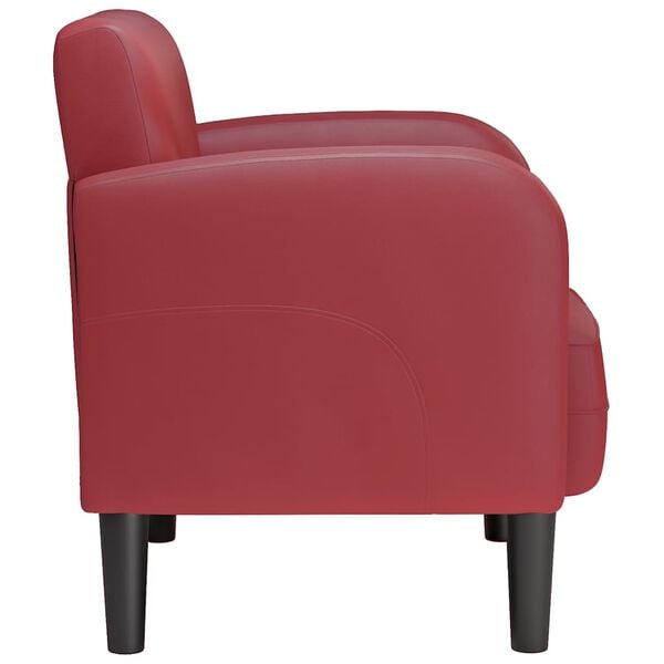 vidaXL Sill&oacute;n con reposabrazos color rojo vino 54 cm cuero sint&eacute;tica