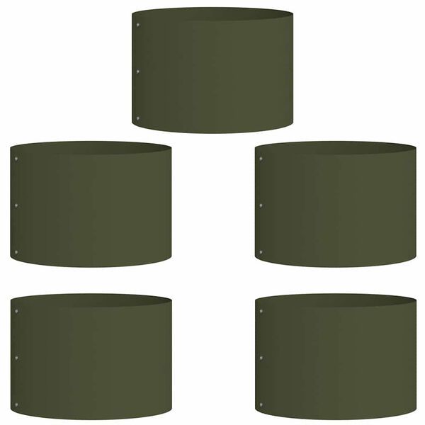 vidaXL Anillo para maceta 5 pcs Verde Oliva 30 x 30 x 20 cm