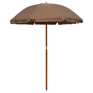 vidaXL Sombrilla de jard&iacute;n con palo de acero taupe 180 cm