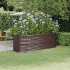 vidaXL Jardinera arriate acero galvanizado marrón 224x80x68 cm
