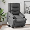 vidaXL Sill&oacute;n reclinable elevable cuero artificial gris