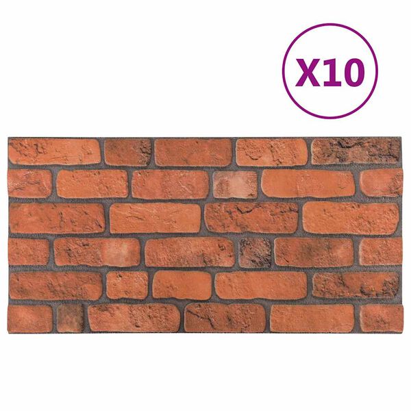 vidaXL Paneles de pared 3D dise&ntilde;o de ladrillo 10 uds EPS terracota
