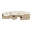 vidaXL Juego de sof&aacute;s jard&iacute;n con cojines beige 10 pzas rat&aacute;n sint&eacute;tico
