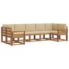 vidaXL Conjunto de sof&aacute;s de exterior con coj&iacute;n 7 pcs Natural y Beige