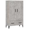 vidaXL Aparador de madera contrachapada gris hormig&oacute;n 70x31x115 cm