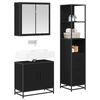 vidaXL Juego de muebles de ba&ntilde;o 3 pcs Roble Negro Madera contrachapada